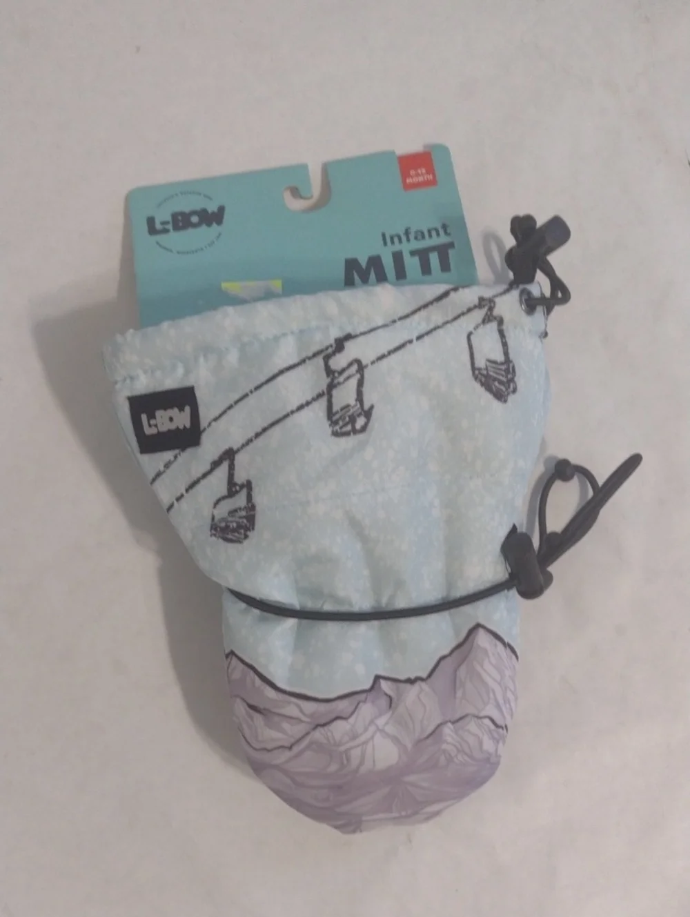 L-Bow Light Blue Infant Mitt (J681)